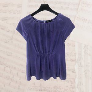 Context 100% Silk Purple Blouse, Size 14